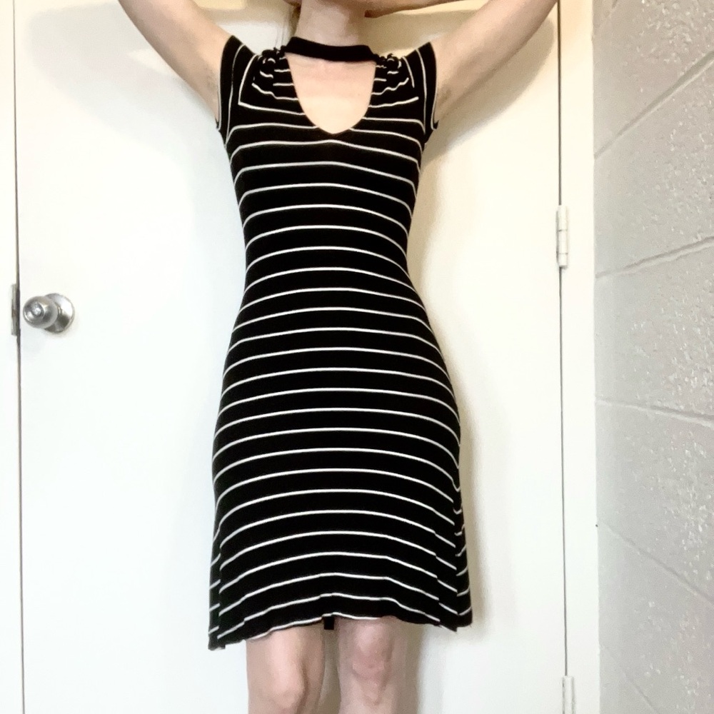 Striped Black and White Dress